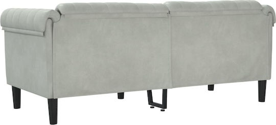 Zweisitzer Samt Sofa Hell-Grau 182x77x74cm