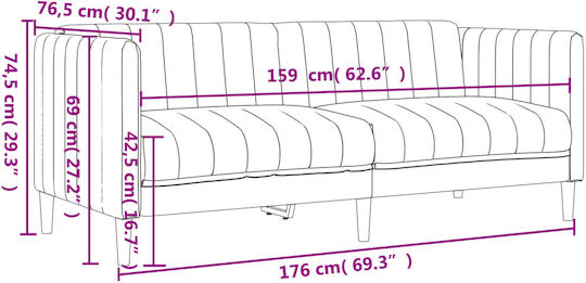 Canapea Cu Două Locuri Verde Închis 176x76.5x74.5cm