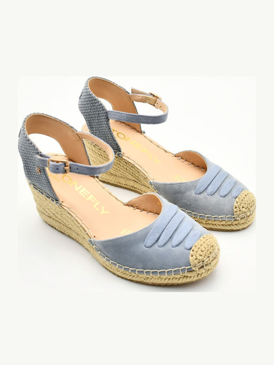 Damenplattformen im Espadrilles-Stil Hellblau