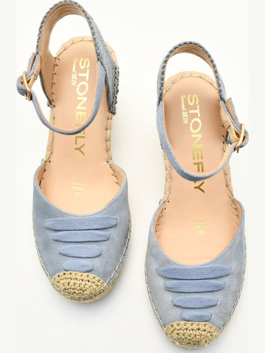 Damenplattformen im Espadrilles-Stil Hellblau
