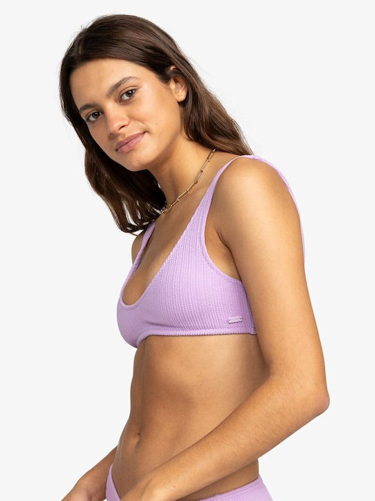 Roxy Bikini Swim Top Purple Striped