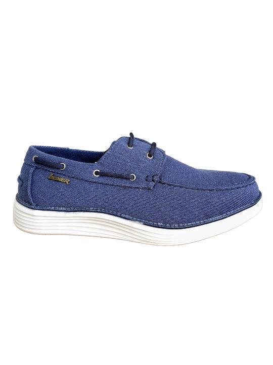 Boxer Men's Leather Moccasins Blue