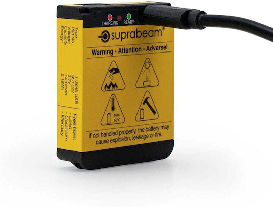 Suprabeam Rechargeable Headlamp LED IPX4 with Maximum Brightness 650lm Gray