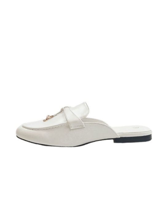 Plato Heel Mules White