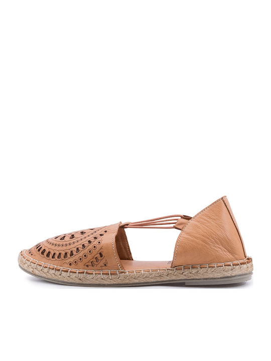 Women's Leather Espadrilles Tabac Brown