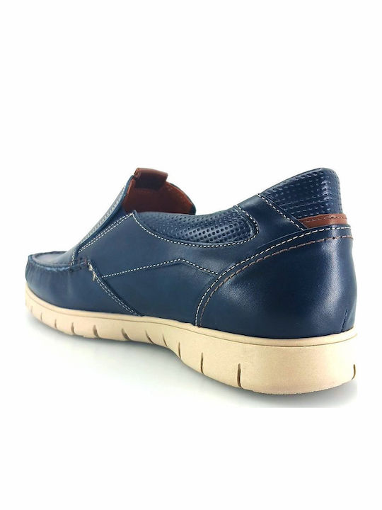 Ανατομικά Δερμάτινα Ανδρικά Slip-On Μπλε