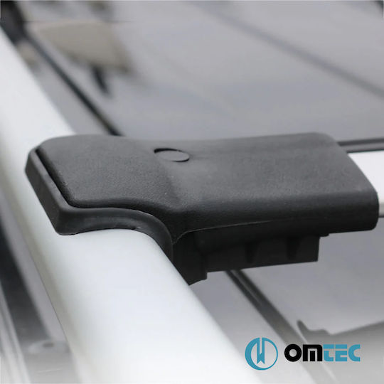 Omtec Μπάρες Οροφής Αλουμινίου για Dacia Duster 2014-2017 (Σετ με πόδια και κλειδαριά) Ασημί