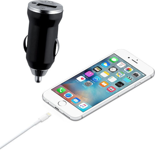 Încărcător Auto 1A Încărcare Rapidă cu un Port: 1xUSB împreună cu Cablu Lightning Multicolor
