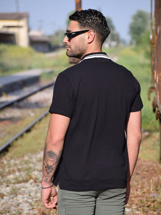 Polo Bluse Schwarz