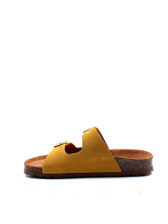 Flivver Women's Flat Sandals Anatomic in Yellow Color