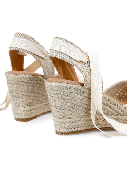 Platforme Dama De Vară Tip Espadrile Bej