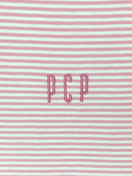 PCP Kenzie Damen Crop T-shirt Gestreift Pink