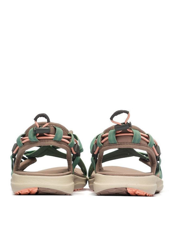Women's Flat Sandals Sporty in Green Color