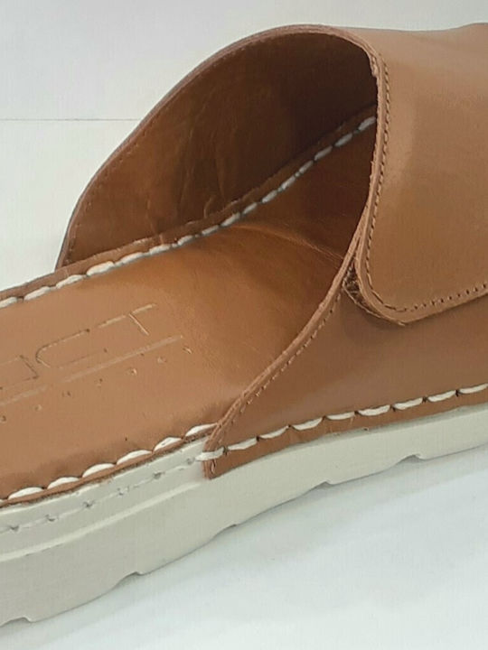 Δερμάτινα Γυναικεία Ανατομικά Σανδάλια Flatforms Ταμπά
