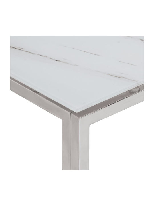 Rectangular Central Glass Coffee Table Silver M110xW45xH45cm