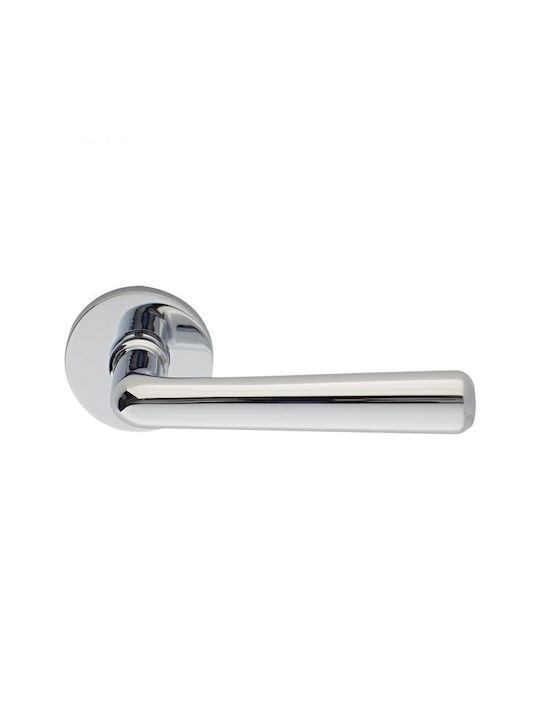 Door Handle 2201 Zogometal Lock Type Wc Pair Rosette Chrome Matte Zogometal Brass