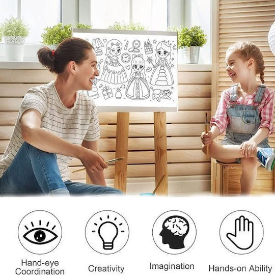 Rola de hârtie autoadezivă tăietoare pentru desenat și colorat 3m X 30 cm Design Prințesă