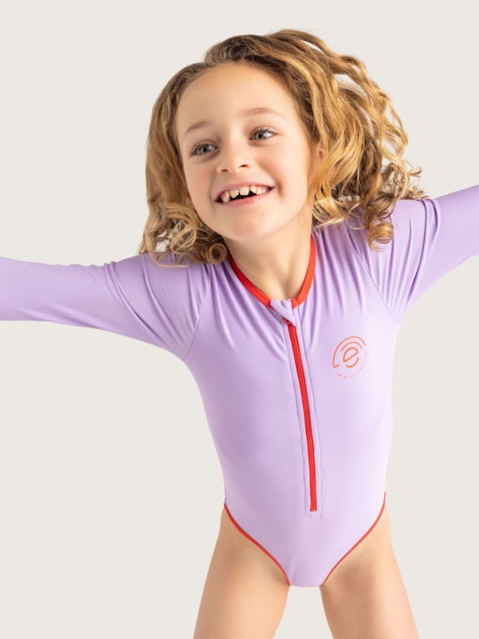 Swim Essentials Παιδικό Μαγιό Ολόσωμο με Μακρύ Μανίκι Purple