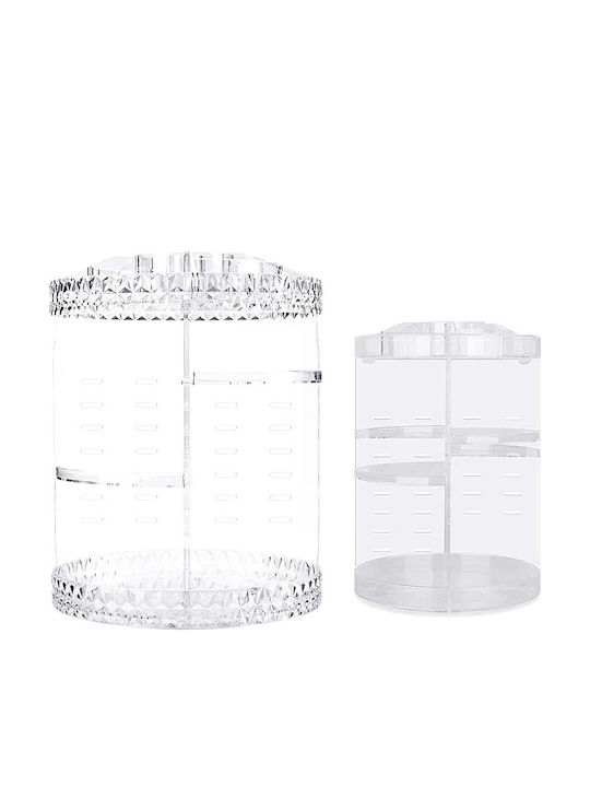Organizator Rotativ De Cosmetice Cu Separatoare Transparent 28x21.5cm
