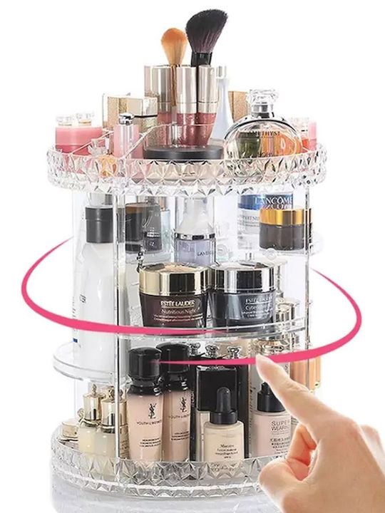 Organizator Rotativ De Cosmetice Cu Separatoare Transparent 28x21.5cm