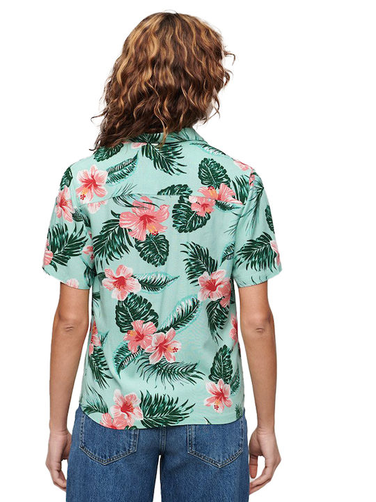 Superdry Beach Resort Shirt Kurzärmelig Damen Hemd Multicolor