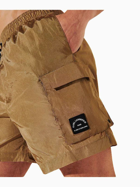 Karl Lagerfeld Board Men's Swimwear Shorts Beige