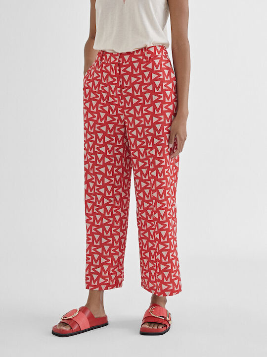 Lola Casademunt Women's Fabric Capri Trousers Red