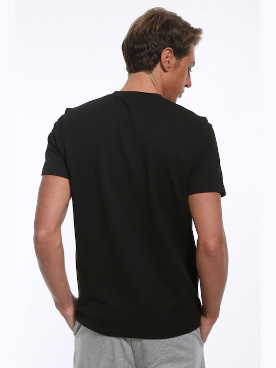 T-shirt Bărbătesc cu Mânecă Scurtă BLACK