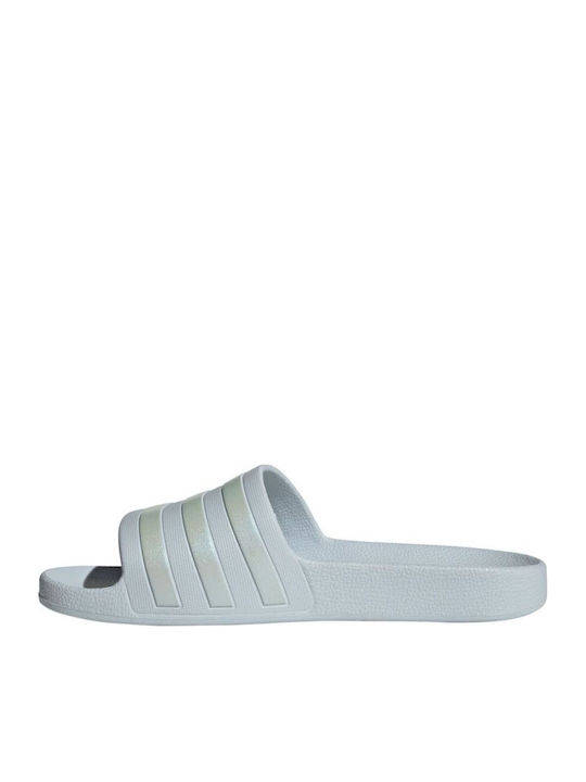 Adilette Aqua Slides In Turquoise Colour
