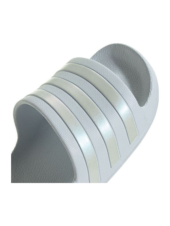 Adilette Aqua Slides In Turquoise Colour