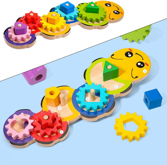 Interactive Educational Wooden Toy Zola Colourful Wooden Sorter 11 Pieces 37x13x4.2 Cm