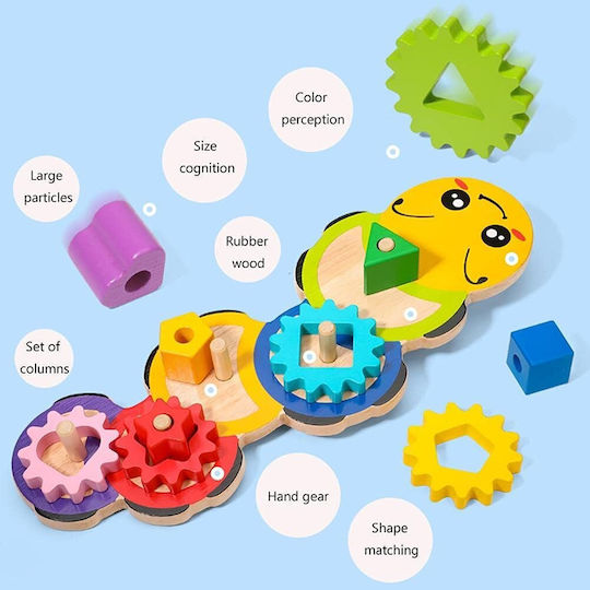 Interactive Educational Wooden Toy Zola Colourful Wooden Sorter 11 Pieces 37x13x4.2 Cm