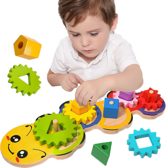 Interactive Educational Wooden Toy Zola Colourful Wooden Sorter 11 Pieces 37x13x4.2 Cm