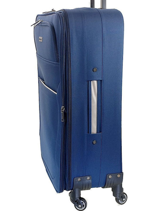 Diplomat Reisesammlung Koffer Stoff Blau Maximale Höhe 66cm mit 4 Räder Set 2 Stück