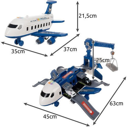 Large Police Plane Zola Multifunctional Foldable Parking Crane Cars Included Dimensions 37-63