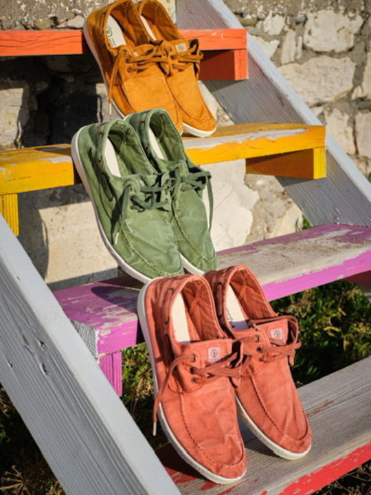 Natural World Ανδρικά Boat Shoes σε Κόκκινο Χρώμα