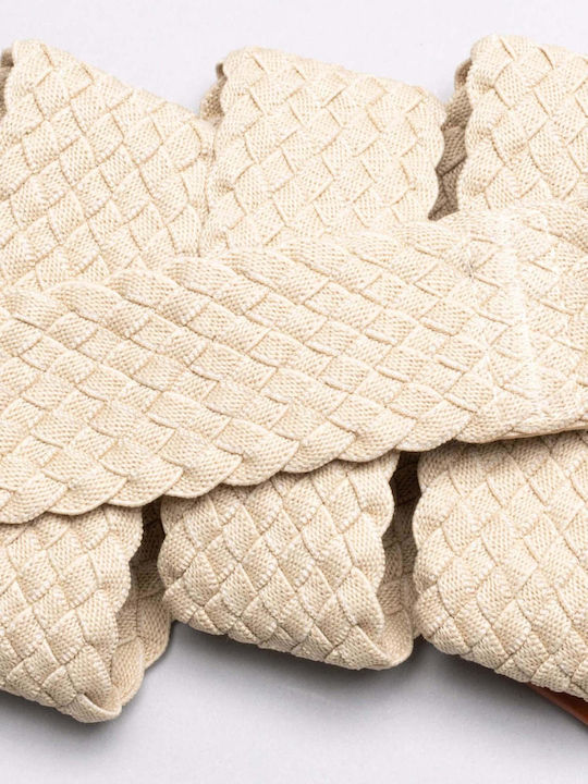 Elastic Men's Belt Knitted Beige