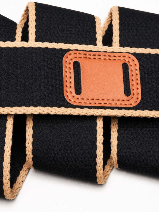 Elastic Men's Belt Fabric Webbing Belt Black