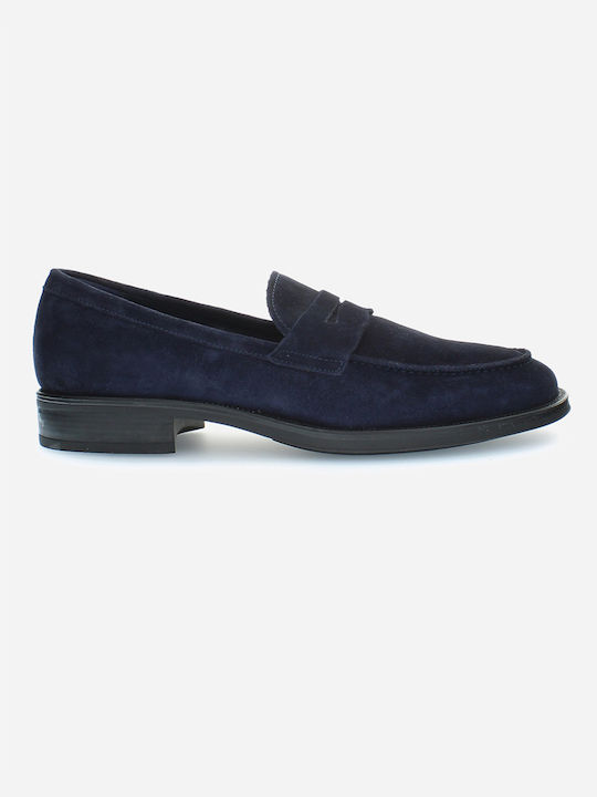 La Martina Men's Leather Moccasins Blue