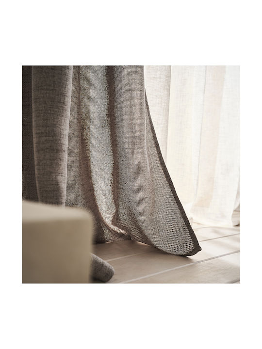 Gofis Home Κουρτίνα με Τρουκς Magna 495 Γκρι 140x280εκ.