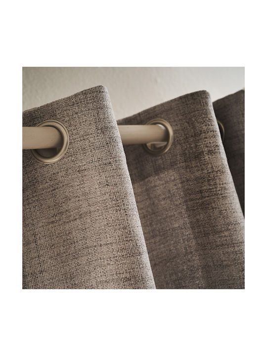 Gofis Home Κουρτίνα με Τρουκς Magna 495 Γκρι 140x280εκ.