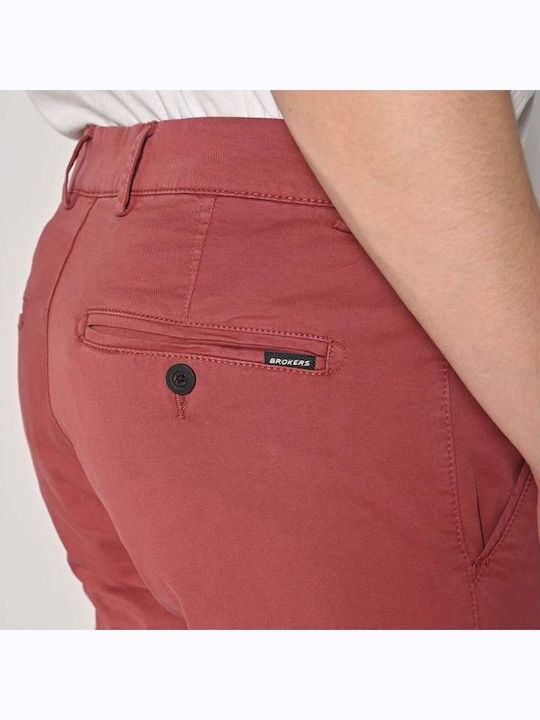Pantaloni Chino Elastic Roșu