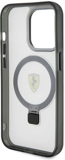 Ferrari Umschlag Rückseite Kunststoff / Silikon Schwarz (iPhone 15 Pro)