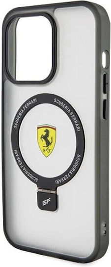Ferrari Umschlag Rückseite Kunststoff / Silikon Schwarz (iPhone 15 Pro)