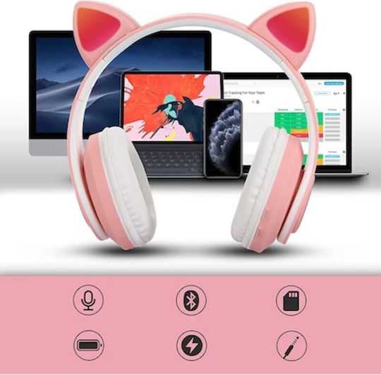 Cat Ear Fără fir / Cu fir On Ear Căști cu Radio cu 5 ore de Funcționare și Încărcare Rapidă Roz