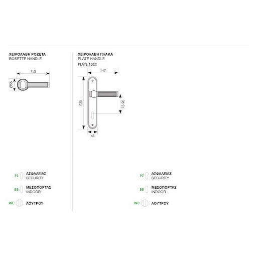 Zogometal Rosette - Door Escutcheon Knob