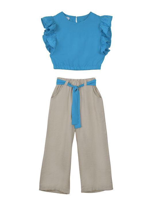 Babylon Kinder Set mit Hose Sommer 2Stück Beige Beige Blue