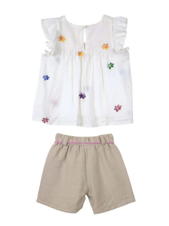 Babylon Kids Set with Shorts Summer 2pcs White