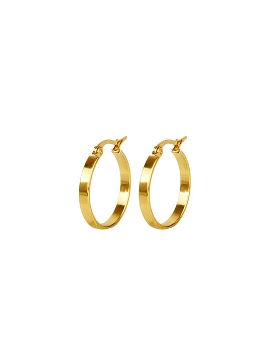 Stainless Steel Hoops Earrings Diameter 1.6CM Gold