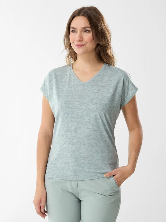 Lafuma Damen Sport T-Shirt mit V-Ausschnitt Hellblau